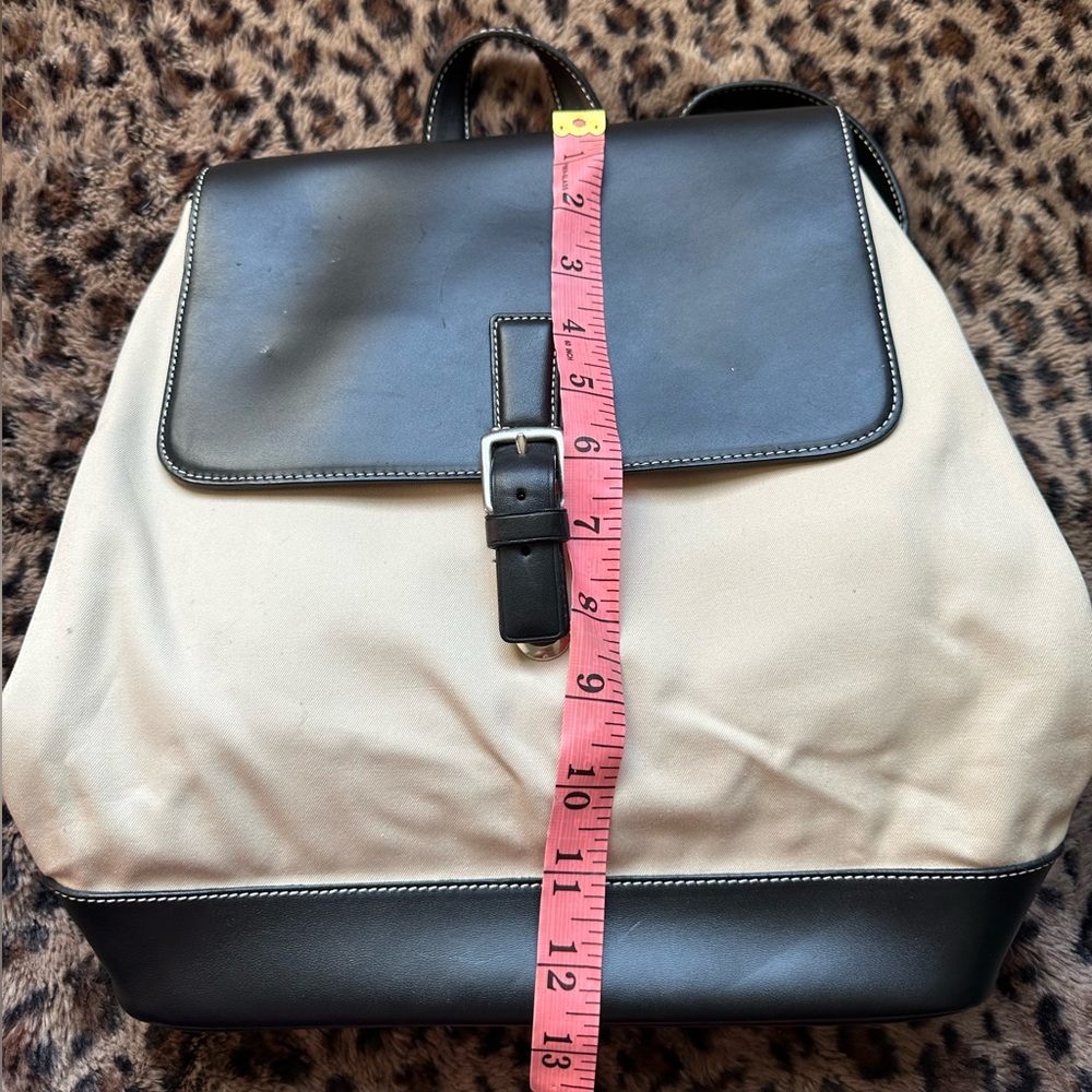 Vintage Coach Backpack NWOT black leather and canvas